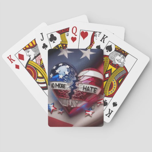 Geen haat meer, gebroken patriottisch hart pokerkaarten (Achterkant)