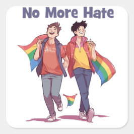 Geen haat meer voor LHBT-Stickers Vierkante Sticker
