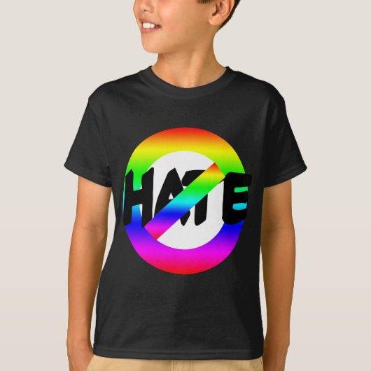 Geen haat met regenboogkleuren op T - shirts, Butt T-shirt (Voorkant)