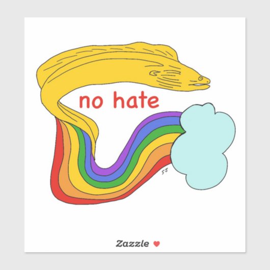 Geen haat moray eel sticker (Vel)