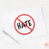 Geen haat vierkante sticker (Envelop)