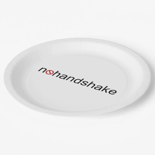 Geen handdruk papieren bordje (Gekanteld)