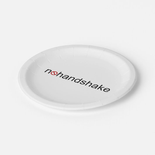 Geen handdruk papieren bordje (Gekanteld)