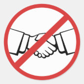 Geen handdruk ronde sticker (Voorkant)