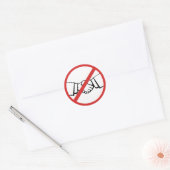 Geen handdruk ronde sticker (Envelop)