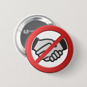 Geen handdrukken alstublieft ronde button 5,7 cm (Voorkant /achterkant)