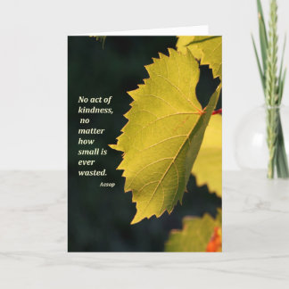 Geen handeling van vriendelijkheid wordt ooit bedankkaart