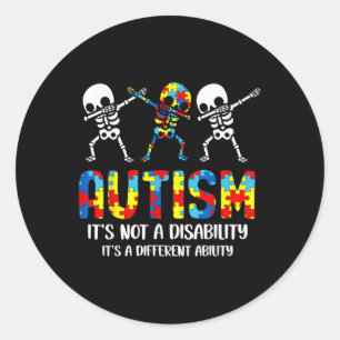 Geen handicap is een ander vermogen dan autisme ronde sticker