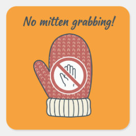 Geen Handschoen Grijpen Vierkante Sticker