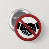 Geen handschudden ronde button 5,7 cm (Voorkant /achterkant)