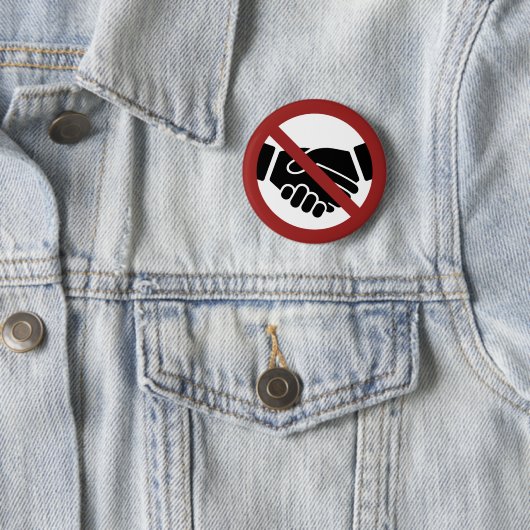 Geen handschudden ronde button 5,7 cm (In situ)