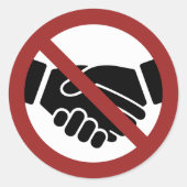 Geen handschudden ronde sticker (Voorkant)