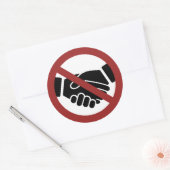 Geen handschudden ronde sticker (Envelop)