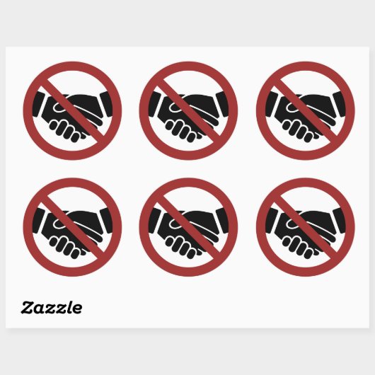 Geen handschudden ronde sticker (Vel)