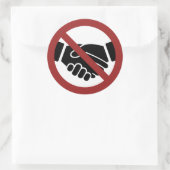 Geen handschudden ronde sticker (Tas)