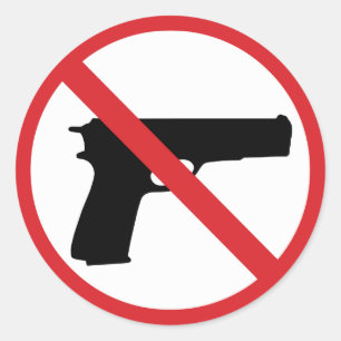 Geen handvuurwapens ronde sticker