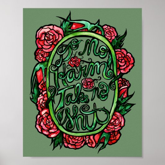 Geen Harm neemt geen SH Pagan Wiccan Art Poster (Voorkant)