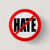 "GEEN HATE" RONDE BUTTON 3,2 CM (Voorkant)