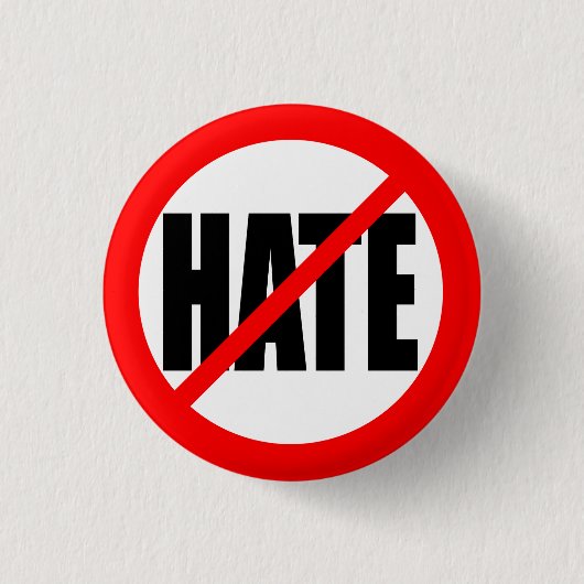 "GEEN HATE" RONDE BUTTON 3,2 CM (Voorkant)