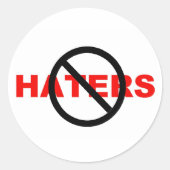 Geen haters stickers (Voorkant)