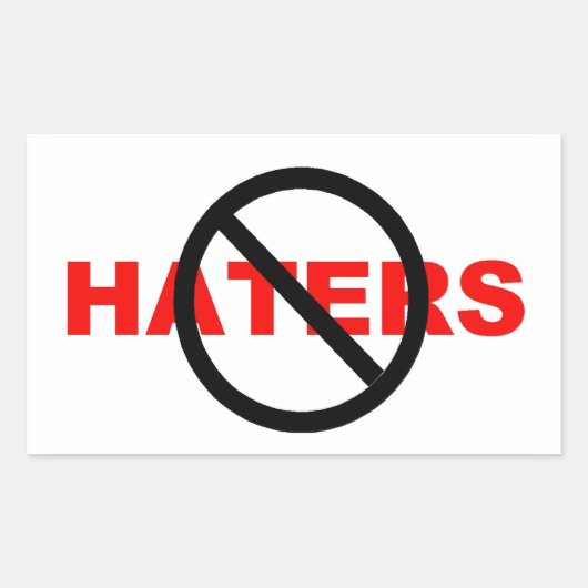 Geen haters stickers (Voorkant)