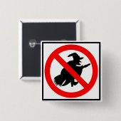 Geen heksenbord vierkante button 5,1 cm (Voorkant /achterkant)