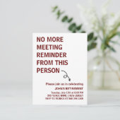 GEEN HERINNERING MEER VAN DEZE PERSOON GRAPPIG BRIEFKAART (Staand voorkant)