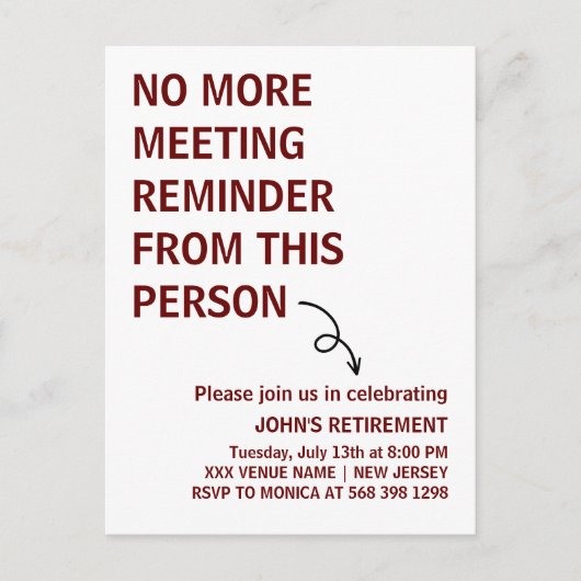 GEEN HERINNERING MEER VAN DEZE PERSOON GRAPPIG BRIEFKAART (Voorkant)