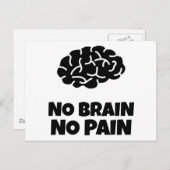 Geen hersenen Geen pijn Briefkaart (Voorkant / Achterkant)