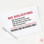 Geen het Verzoeken deurteken/sticker Rechthoekige Sticker (Envelop)