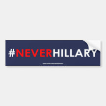 Geen hillary Bumpersticker #NEVERHILLARY (blauw)