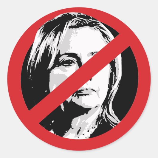 GEEN HILLARY RONDE STICKER (Voorkant)