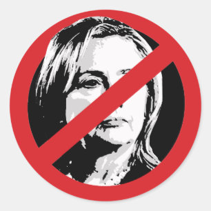 GEEN HILLARY RONDE STICKER