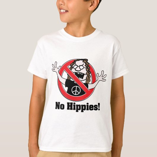 Geen Hippies. T-shirt (Voorkant)