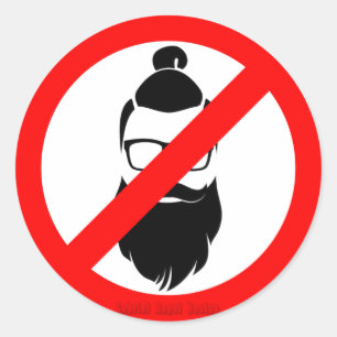Geen hipsters of Mannen Buns Ronde Sticker