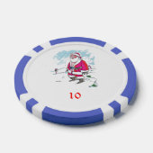 Geen Ho Ho Ho blauw 10 gestreepte pokerchip (Enkel)