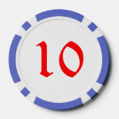 Geen Ho Ho Ho blauw 10 gestreepte pokerchip (Achterkant)