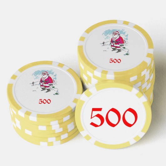 Geen Ho Ho Ho geel 500 gestreepte pokerchip (Opstapeling)