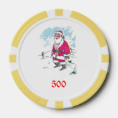 Geen Ho Ho Ho geel 500 gestreepte pokerchip (Voorkant)