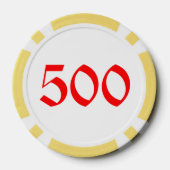 Geen Ho Ho Ho geel 500 gestreepte pokerchip (Achterkant)
