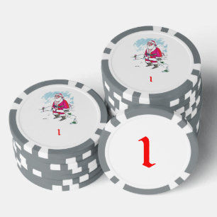 Geen Ho Ho Ho grey 1 gestreepte pokerchip