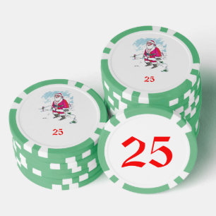 Geen Ho Ho Ho groen 25 gestreepte pokerchip