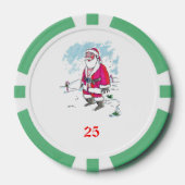 Geen Ho Ho Ho groen 25 gestreepte pokerchip (Voorkant)