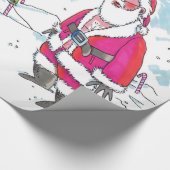 Geen Ho-Ho-Ho grote Santa glanzend inpakpapier (Hoek)