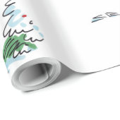 Geen Ho-Ho-Ho grote Santa glanzend inpakpapier (Rol Hoek)