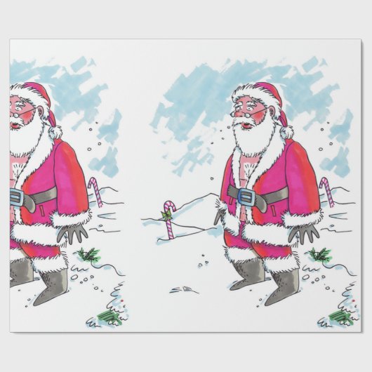 Geen Ho-Ho-Ho grote Santa matte inpakpapier (Vlak)