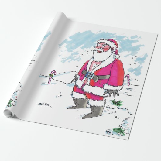 Geen Ho-Ho-Ho grote Santa matte inpakpapier (Uitgerold)