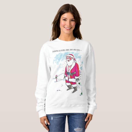 Geen Ho-Ho-Ho-Ho tekst vrouwen wit sweatshirt (Voorkant volledig)