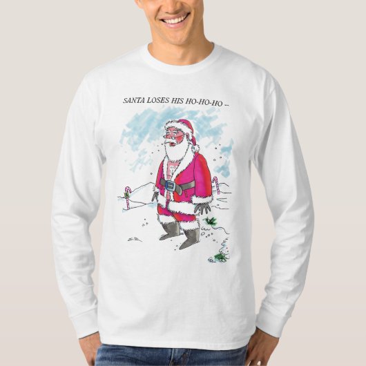 Geen Ho-Ho-Ho-Ho w tekst mannen wit shirt met lang (Voorkant)