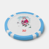 Geen Ho Ho Ho lichtblauw 50 gestreepte pokerchip (Enkel)